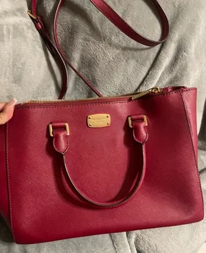 Michael Kors Red Satchel Top Handle Bag with Gold Hardware thumbnail 1