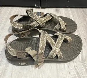 Chaco Strapped Sandals in Brown and Tan Pattern thumbnail 1