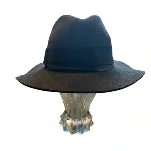 Zara Gray Wool Felt Floppy Fedora Hat Fall Winter classic boho Glam Minimalist thumbnail 2