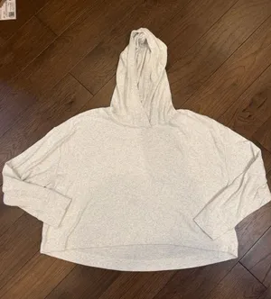 Athleta Coaster Crop Hoodie in Light Heather Gray Size XL - C30-132 thumbnail 1