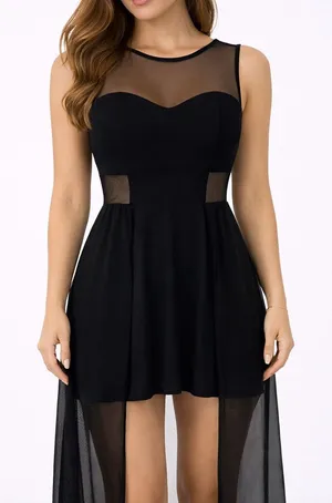 Elegant Black Sleeveless Dress thumbnail 1