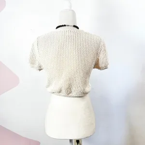 Cotton:On Crochet Bolero Top Sz‎ Large Beige Vacation Beach Summer thumbnail 2
