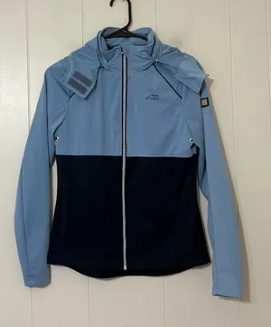 Equiline Two Tone Softshell Equestrian Riding Jacket Hooded Blue Navy Size S thumbnail 1