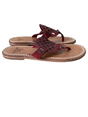 Freebird By Steven Vallarta Sandal Red Size 7 Leather Star Moon Boho Festival thumbnail 2