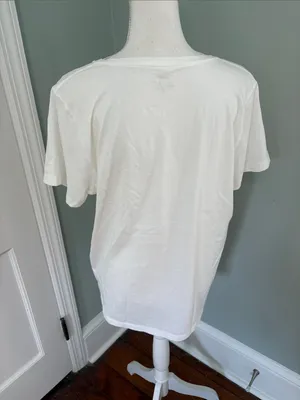 NWT J. Crew White Tee with‎ Pink Bunny-Eared French Bulldog thumbnail 4