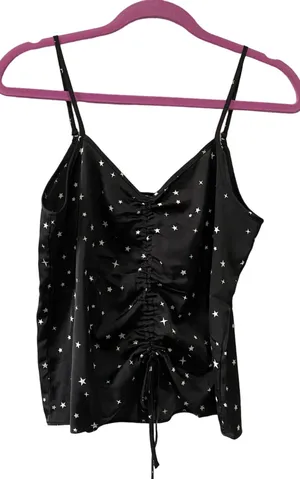 Pink Rose Black Star Cropped Cami Size Large NWT thumbnail 1