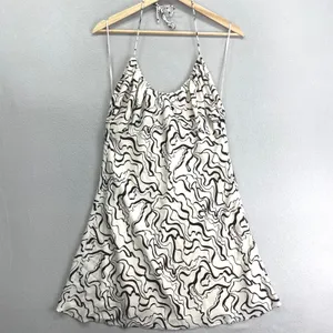 Abercrombie & Fitch Halter Dress Womens M Mini‎ Cream Brown Party Y2K Vacation thumbnail 2