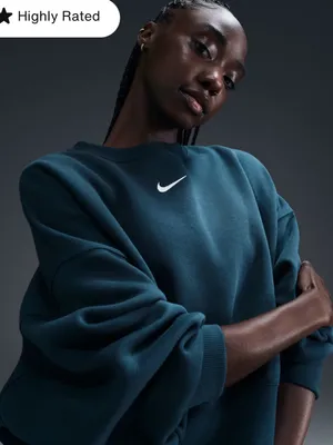 Nike Sportswear Phoenix Fleece Crewneck Sweatshirt Oversized XL Teal NWT thumbnail 2