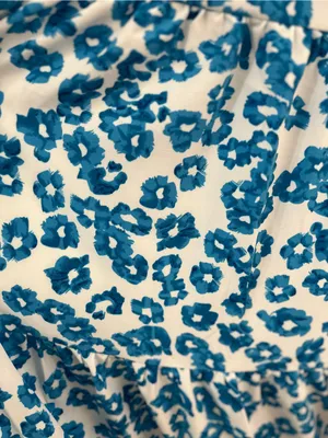 Pink Lily Blue White Floral Tie-Shoulder Maxi Dress New Sz L thumbnail 13