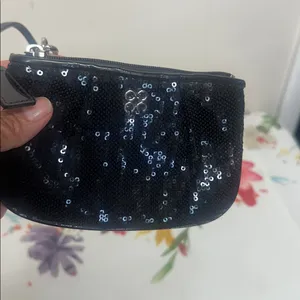 Coach Midnight Black mermaid Sequin Wristlet thumbnail 4