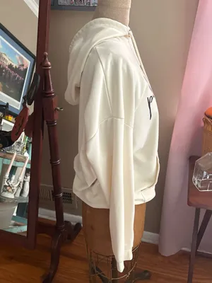 “Pilates Girl” Cream Hoodie Sweatshirt - Comfortable Women's Top | Size Large thumbnail 3