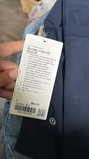 Lululemon Shorts Biker Wunder Train 6" Navy thumbnail 3