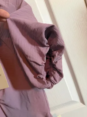 bohme Mauve V-Neck Puff Balloon Sleeve Midi Dress XS thumbnail 4