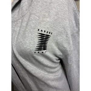 New Savage X Fenty‎ Gray Hoodie Robe Wrap Lounge Wear XS S thumbnail 2