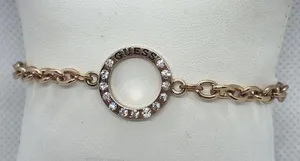Guess Open Circle Gold & Rhinestone Bracelet thumbnail 1