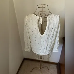 Abercrombie & Fitch Metallic Dot Ruffle Wrap Top Size S thumbnail 9