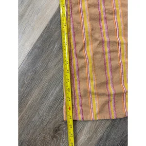 Anthropologie Striped Linen Blend Wide Leg Jumpsuit Belted Tan Size 0 thumbnail 7