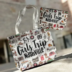 NEW!Girls Trip Nashville Canvas Tote and Pouch Set thumbnail 8