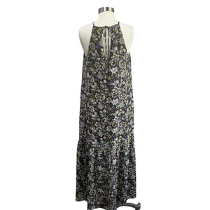 Melloday‎ Floral Maxi Dress Size M Boho Tiered Spaghetti Strap thumbnail 3