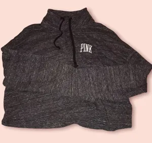 PINK Victoria’s Secret Quarter Button Up Cropped Sweatshirt thumbnail 1