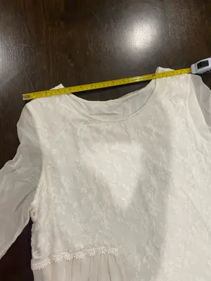 Ivory Lace Panel Long-Sleeve Dress thumbnail 2