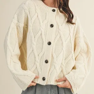 NWOT Mustard Seed Maggie Cable Knit Cardigan thumbnail 1