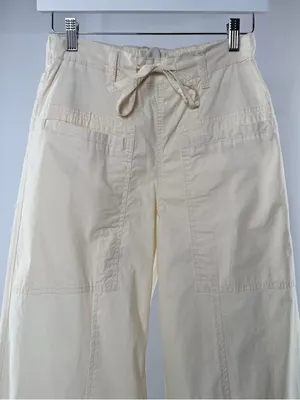 Habitual Wide Leg Drawstring‎ Waist Pants in Cream Size XS thumbnail 5