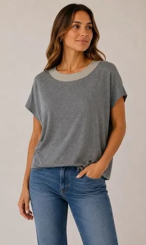 Anthropologie Numph Knit Top Small Gray Sleeveless Shimmer Minimalist Chic thumbnail 1