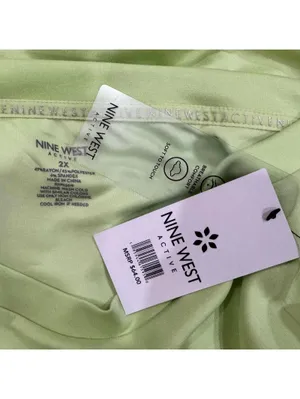 Nine West Active Aloe Green Long Sleeve Cinched Pullover Sweatshirt Plus Size 2X thumbnail 5