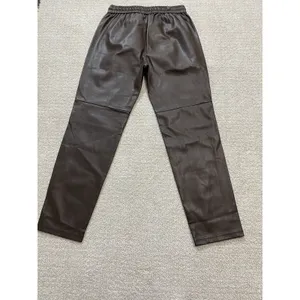 Anthropologie Ankle Pants Brown Faux Leather Drawstring Pockets Women's XS thumbnail 16