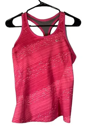 Nike Dri-Fit Pink Speckled Athletic Workout Running Casual Tank Top Women Sz M thumbnail 1