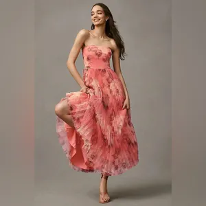 Hutch Costella Pink Blush Floral Tulle Gown‎ Dress size 4 NWT thumbnail 2