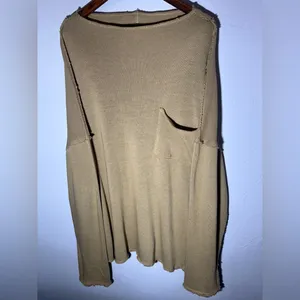 We The Free Oversized Tan/Khaki Tunic Textured Sweater Size Large‎ thumbnail 2