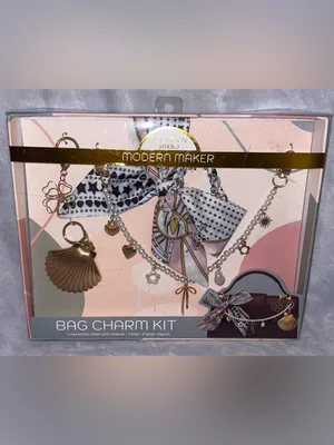 Blue Moon Studio NWT Modern Maker Bag Charm Kit Purse Accessory Bow Pearls Shell thumbnail 2