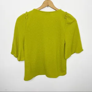 Anthropologie Sunday in Brooklyn chartreuse top Size XS thumbnail 4