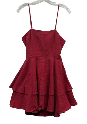Halara Women's‎ Tie Back Tiered Ruffle Flowy Slip Mini Casual Linen Feel Dress S thumbnail 1