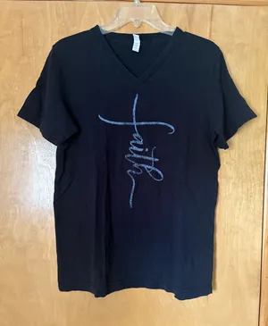 Faith Black V-Neck Top thumbnail 1