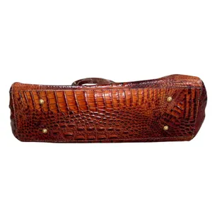 Brahmin Tote Bag Women Large Pecan Brown Fair Croc Embossed Leather Shoulder Bag thumbnail 5
