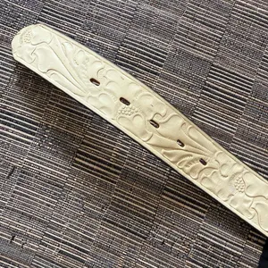 Justin Boots Ivory Leather Belt Cowgirl Boots Buckle Top Grain Cowhide Sz 28 31” thumbnail 7
