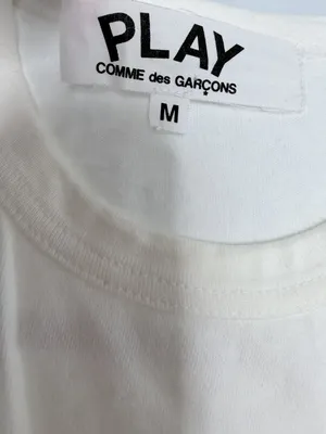 Comme des Garcons PLAY White Sleeveless Knit Tank Top Designer Size M thumbnail 4