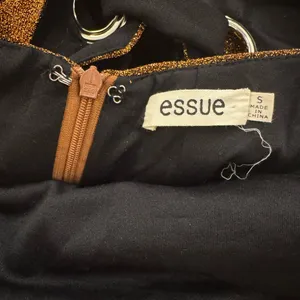Brown shimmery strapless dress with black tie back thumbnail 5