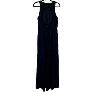 NWT Dessy Collection Diamond Cutout Back Trumpet‎ Gown Slit in Midnight Navy thumbnail 5