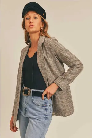 Sage The Label League Of Her Own Herringbone Blazer‎ Size Small thumbnail 1