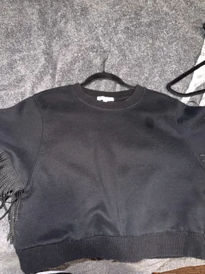 Cloud Ten Black fringe boutique sweatshirt thumbnail 3