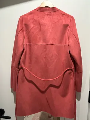 H&M Suede Pink Duster Jacket with Tie thumbnail 3