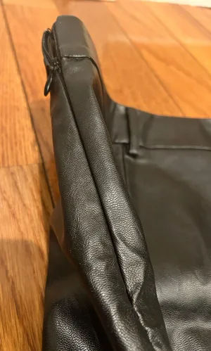SheIn NWOT Sexy High Waist Notch Hem Leather A-Line /two front slits L thumbnail 7