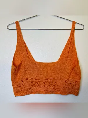 Women’s Orange Knit Crop Bralette Top Size‎ XS/S thumbnail 2