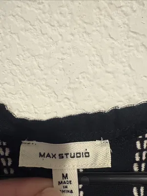 Max Studio black and White nautical Striped Knit Tank Dress M thumbnail 2