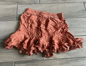 ILLA ILLA Rust Orange Ruffle Mini Skirt with Dot Print thumbnail 1