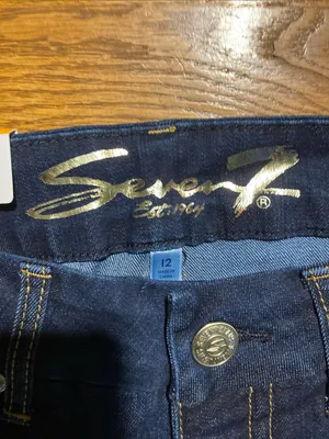 Seven7 Dark Indigo tummyless Jeans NWT size 12 women’s thumbnail 3